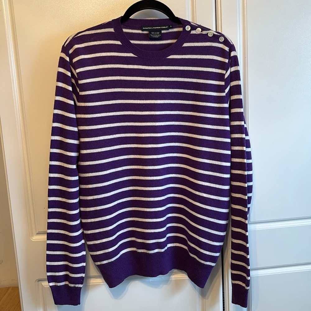 Pretty purple and whiter Ralph Lauren Golf sweater.